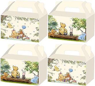 QWAERPLPN 16 Pieces Classic Winnie Pooh Party Supplies, Winnie Pooh Baby Shower Decorations, Winnie Party Favor Boxes