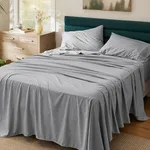 Bedsure King Size Sheets - Ultra Soft Cationic Dyed Bed Sheets, Fits Mattresses up to 16" Thick, Breathable King Sheets, Hotel Luxury Bedding Sheets and Pillowcases, 4 Pieces, Dark Grey