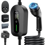 EzGoGo EV Charger Cable Type 2 to 3 Pin Plug 65.62Ft/20M Electric Car Charger 3kW, [6/8/10/13A] Type 2 Charging Cable 3 Pin EV Charger IP65 Advanced Protection Suitable for EVs & PHEVs