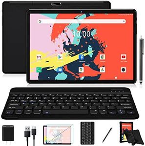 𝟮𝟬𝟮�𝟯 𝗟𝐚𝐭𝐞𝐬𝐭 Tablet 10.1" Octa-Core Android 11 Tablet, 64GB Storage Tablet with Keyboard, Stylus Pen, Dual 13MP+5MP Camera, WiFi, Bluetooth, GPS, 512GB Expand Support, IPS Full HD Display