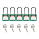 Boviisky 5 Green, Keyed Alike, 1 Keys Per Lock, OSHA Compliant Lockout Tagout Locks