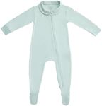 MON CHOU Footed Pajamas, 100% Organic Pima Cotton Sleeper, Pocket for Security Tracker, Baby Infant Boy Girl