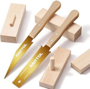 GARTOL Japanese Pull Saw Set with Gold Blade, 2-Piece Hand Saw for Woodworking – 6 Inch Flush Cut Flexible Blade & Double-Edged Ryoba, SK5 Steel Precision Cutting Tool for DIY, Carpentry & Trim