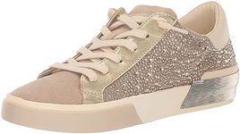 Dolce Vita Women's Zina Crystal Sneaker, Gold Suede, 6