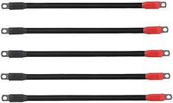 WLOOD Golf Cart Battery Cable Set for Club Car DS 1995-Up 48 Volt, 4 Gauge Welding Cable(Set of 5)