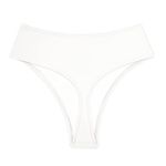 Kepblom Women's Thong Rave Bottoms High Waisted Bikini Bottom High Cut Panties for Dance Festival, A-white, Large