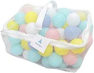 Wonder Space Soft Pit Balls, Chemical-Free Crush Proof Plastic Ocean Ball, BPA Free with No Smell, Safe for Toddler Ball Pit/Kiddie Pool/Indoor Baby Playpen, Pack of 100 (Mixed - Candy)