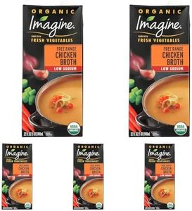Imagine Free Range Chicken Broth, Organic, Low Sodium, 32 oz (Pack of 5)