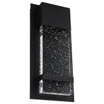 Sunlite LED Wall Sconce with Rain Glass Panel, 12 Watts, 600 Lumens, Indoor/Outdoor, Black Finish, ADA Compliant, 3000K Warm White, ETL Listed