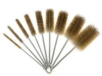 Ctsyuqoo Pipe Cleaning Brush Set with Brass Bristles, 9 Piece Variety Pack for Auto Parts, Bottles, Guns, Tubes, Etc.