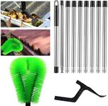 Gutter Cleaning Tools 390cm with 9-Section Pole Gutter Cleaner Gutter Cleaning from The Ground Adjustable Gutter Cleaning Brush from The Ground Multi-Functional Extended Handle Brush Gutter Cleaner