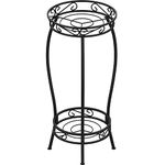 Mutool 2 Tier Metal Plant Stands for Flower Pot, Tall Plant stand for Outdor Indoor Plant, Plant Pot Holder Plant Table for Garden Patio, 69x32cm, Black