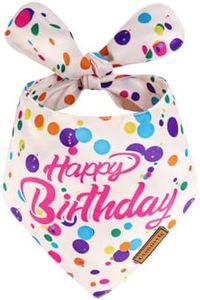 Qxsnuvvlg Dog Birthday Bandana, Luxury Handmade Double-Layer Pet Bandana for Small Medium Large Dogs, Silk-Soft Polyester Neck Gaiter for Puppy Birthday Party (Happy Birthday, Large)
