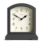 Jones Clocks® Tavern mantel clock | Modern arch top design | Dark grey | Contemporary classic style for desk, table, shelf or bedside