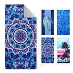 Qidordour Microfiber Beach Towel Quick Dry, Extra Large 190x90cm Sand Free Beach Towel Travel Towels for Adults Kids, Oversized Thin Lightweight Pool Towels for Swim,Travel,Camping,Picnic,Yoga,Sports