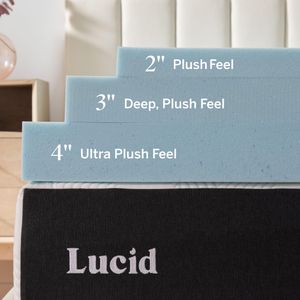 Lucid King Gel Memory Foam Mattress Topper – Cooling Comfort