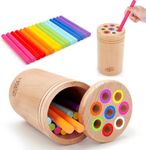 Montessori Toys for 1-3 Year Old: Wooden Learning Color Sorting Toys for Toddlers Age 1 2 3, Fine Motor Developmental Infants Sensory Matching Games, Busy Board 18 month old Baby Boys Girls Gifts