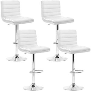 Artiss Bar Stools Stool Set of 4 Adjustable Kitchen Swivel Counter Barstools Dining Chair Gas Lift White in 66-79cm Seat Height Floor for Home Bar Dining Room Cafe Outdoor Indoor