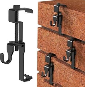 6pcs Brick Hanger Clamp, Adjustable Brick Hooks Heavy Duty Stainless Steel Brick Hanger Clamp Brick Wall Clips for Outdoor Hanging Pictures, No Drill, Nail Holes, Screws