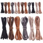 Leather Cord, Leather Necklace Cord String Strips Rope for Bracelets Making 3mm Suede Cords Flat for Crafting Bracelet Jewelry 18 Pack X 1m