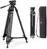 SmallRig Video Tripod System, 73" Heavy Duty Tripod with 360 Degree Fluid Head and Quick Release Plate for DSLR, Camcorder, Cameras-3751B