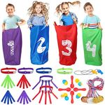 Skirfy Potato Sack Race Bags, Egg and Spoon Race, Carnival Games 3-Legged Relay Race Bands, Outdoor Games for Kids and Adults