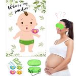 Pin The Pacifier on The Baby Poster, A Fun Party Favor for Adult Gender Reveal Decorations Cute Baby Shower Birthday Party Supplies