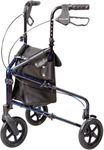 Carex 3 Wheel Walker for Seniors, Foldable, Rollator Walker with Height Adjustable Handles