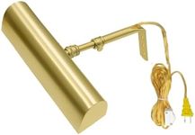 Royal Designs, Inc. Plug-in Picture Light, Gallery Lighting, 12 ft Cord with in-Line Hi/Low/Off Switch, PLP-2010-10-BSB, Brushed Satin Brass, 10.75 inch