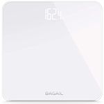 BAGAIL Bathroom Scale, Digital Weighing Scale with High Precision Sensors and Tempered Glass, Ultra Slim, Step-on Technology, Shine-Through Display, White