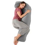 SHANNA Full Body Maternity Pillow, J Shape Pregnancy Pillow, Long Nursing and Support Pillow for Adults with Replaceable and Washable Cover for Sleeping and Feeding