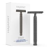 Hajamat Spade Double Edge Safety Razor for Men| Stainless Steel Shaving Razor | Classic Single blade razor | Traditional DE closed comb razor| Gunmetal finish| Metal razor fits all double edge blades