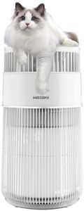 WISESKY Pet Air Purifier, 3-in-1 HEPA Filter for Cat Hair Dander Odor Dust, Quiet 360° Air Intake Large Room Air Cleaner Covers Up to 1644 Ft², with Smart APP Control, W-Cat Model, White