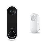 Arlo Video Doorbell Security Camera, HD Video, 2-Way Audio, AVD1001 & Certified Accessory, Audible Alerts, Built-in Siren, Customisable Melody, Connections Direct to Wi-Fi, AC2001