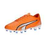 PUMA Men's Ultra Play Firm Artificial Ground Sneaker, Ultra Orange-puma White-blue Glimmer, 7