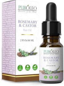 PUROLEO Rosemary & Castor Hair Oil 2 FL OZ/60 ML (Made In Canada) Hair Serum with Rosemary Oil Castor Oil Coconut Oil Jojoba Oil Hair Oil black seed oil peppermint oil argan oil hair oil applicator