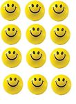 Smiley Face Squeeze Sponge Balls Cute Funny Yellow Stress Reliver Ball (Pack of 12)