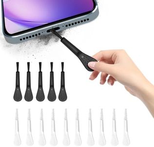 CLANMOU 15 Pack Phone Charge Port Cleaning Tool kit, Including 10Pcs White Anti-Clogging Cleaner and 5Pcs Black Mini Brushes for iPhone 16 Pro Max Speaker and Receiver AirPods 4, Tablet Camera Etc