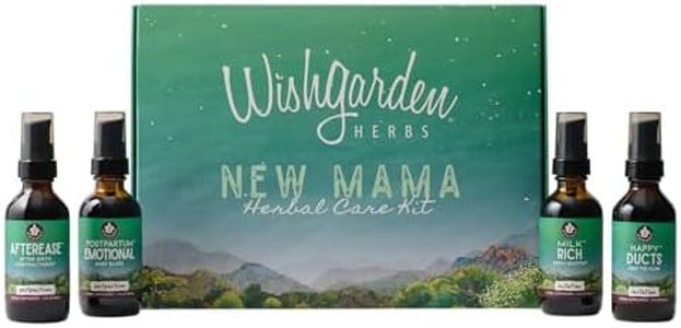 WishGarden Herbs Postpartum Essentials Kit - Herbal Tinctures for Breastfeeding Support, Lactation, After Birth Comfort & Mood, 4-Bottle New Mom Gift Set