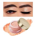 Oulac Light Peach Glitter Eyeshadow| Eyeshadow & Highlighter Duo| Waterproof & Long-Lasting| Glitter Eyeshadow with Creamy Texture| Large Capacity| 12g (07)