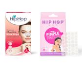 HipHop Skincare Acne Patch - with Hydrocolloid | Absorbs Pus, Flattens Pimples | Quick-Acting, Waterproof & Transparent | For Men & Women, All Skin Types (ACNE PATCH 36 + NOSE STRIPS 3)