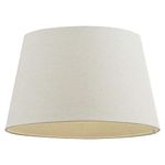 National Lighting Modern Lampshade Ivory Linen Effect Fabric Lampshades - 18-Inch Tapered Light Shade - 60W 240V E27/B22 GLS Incandescent or LED (Not Included)