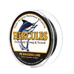 HERCULES Super Cast 100M 109 Yards Braided Fishing Line 30 LB Test for Saltwater Freshwater PE Braid Fish Lines Superline 8 Strands - Black, 30LB (13.6KG), 0.28MM