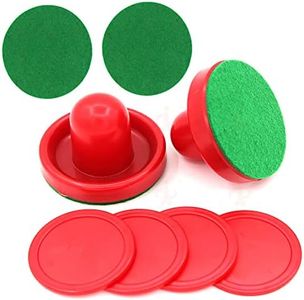 Jindizi Air Hockey Pushers, 2 Pack Plastic Air Hockey Accessories Lightweight Air Hockey Pucks and Paddles Replacement Pucks & Slider Pusher Goalies for Game Tables