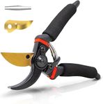 EcoNour 8" Professional Secateurs Premium Titanium Bypass Pruning Shears | Easy Lock-in Design for Comfortable Usage | Rust-Free Sharp Blades for Precise Cut | Garden Pruning Shears