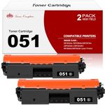 Toner Kingdom Compatible Toner Cartridge Replacement for Canon 051 for Canon ImageCLASS LBP162dw MF267dw MF264dw MF269dw Printer (Black, 2 Packs)