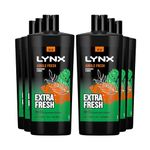 Lynx 3-in-1 Shower Gel Jungle Fresh 12 Hours of Long Lasting Refreshing Fragrance Body Wash with Plant-Based Moisturisers for Men for Naturally Soft Skin, 700ml Pack of 6