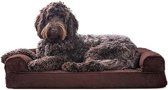 Furhaven Medium Memory Foam Dog Bed Quilted Sofa-Style w/Removable Washable Cover - Coffee, Medium