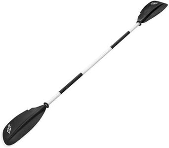 Bestway Hydro Force 91 Inch 5 Piece Adjustable Lightweight Aluminum Locking Kayak Paddle with Soft Comfort Hand Grip and 3 Lock Positions, Black/White