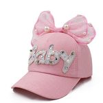 VRITRAZ Baby Sequence and Net Little Cap for Kids, Baby, Girls & Boys 3-12 Years (Pink)